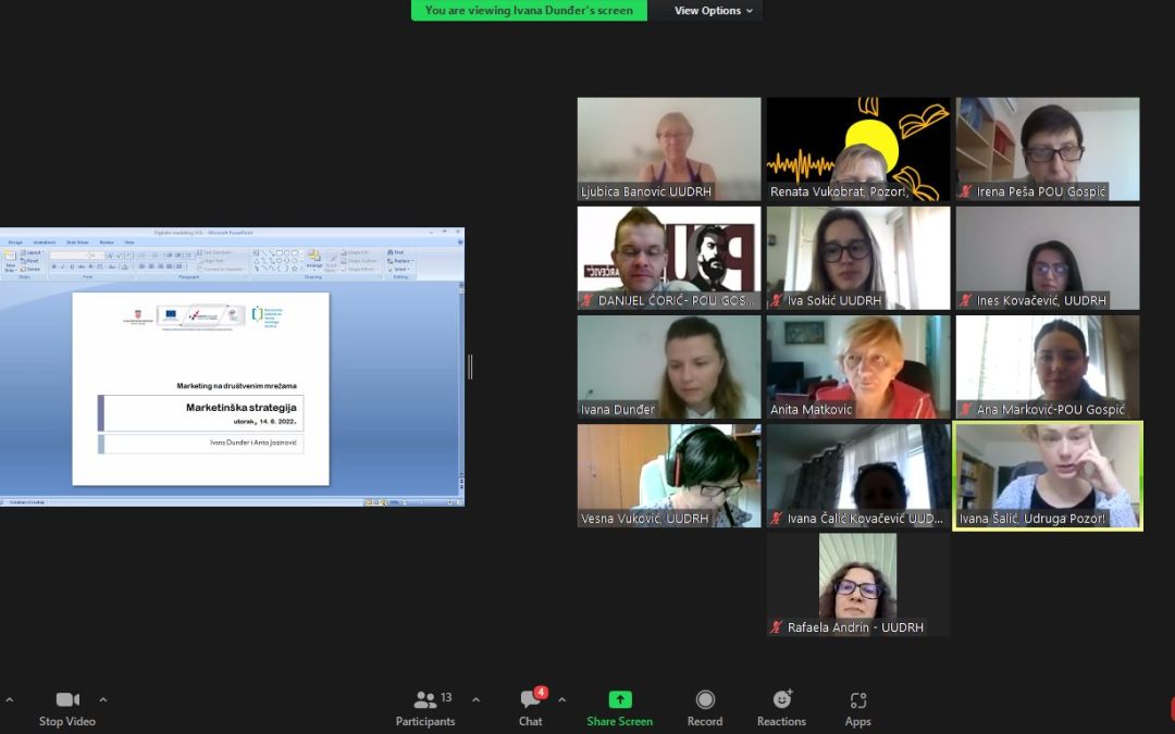 Održana edukacija iz ciklusa edukacija ” Marketing i komunikacija na društvenim mrežama”